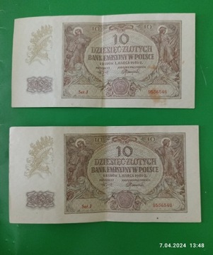 10 złotych 1940 dla GENERALNEJ GUBERNI+NUM+KOLEJNE
