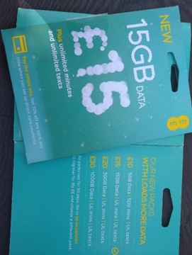 Aktywowana karta SIM UK EE roaming UE PL 125GB