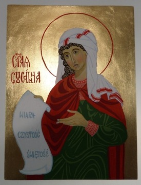 Święta Zuzanna, oryginał ikona deska tempera