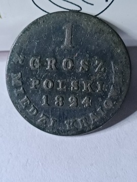 1 grosz polski Z Miedzi Krajowej 1824