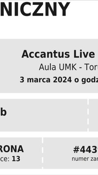 Bilet na koncert Accantus Live Toruń