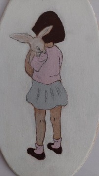 Sztuka Przyjaźni: Dziewczynka z królikiem Handmade