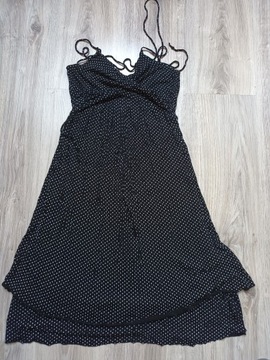 Sukienka czarna w grochy kropki 38 M Amisu