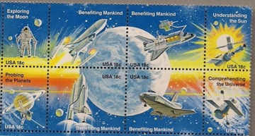 USA blok Mi 1481-1488 czyste** kosmos 1981r.