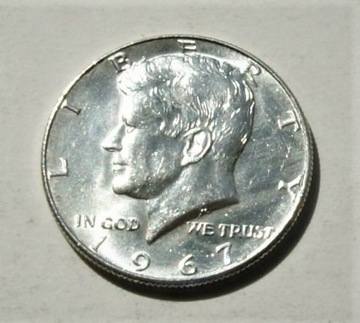 1/2 dolar 1967 (2) half dollar srebro Stan!!