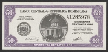 Dominikana 50 centavos 1961 - stan bankowy UNC