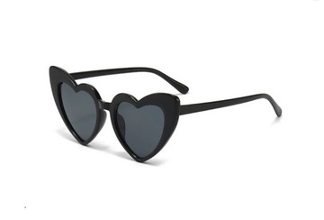 Okulary przeciwsłoneczne vintage kocie oczy serca