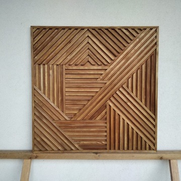 Obraz 3D panel mozaika przestrzenna drewno 80x80cm
