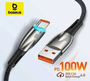 BASEUS PRZEWÓD KABEL USB TYPE-C 100W PD QC 1M