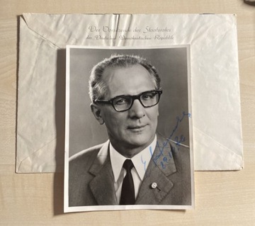 E. Honecker sekretarz generalny KC SED autograf 