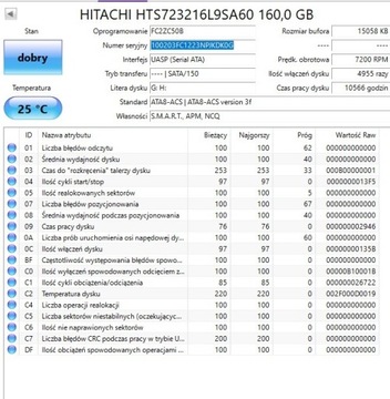 HITACHI HTS723216L9SA60 160,0 GB