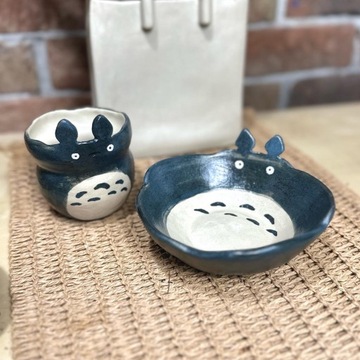 Zestaw ceramiczny talerzyk i kubek z Totoro 