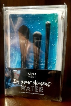 NYX - In your element WATER - 3 pędzle+kosmetyczka