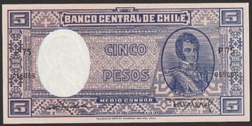 Chile 5 pesos 1947-1958 - stan bankowy UNC