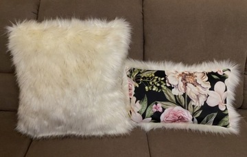 Poduszki poszewki glamour z futra sztucznego 