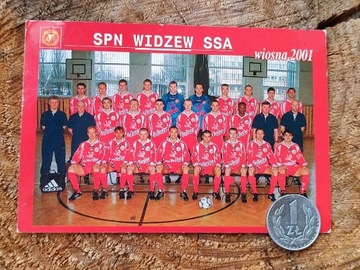 Pocztówka Widzew Łódź 2001drużyna piłka nożna 