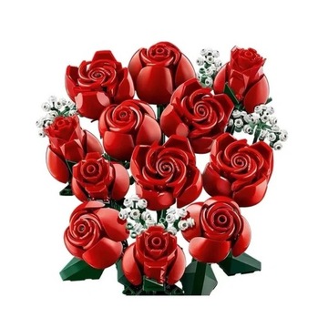 Bukiet czerwonych róż klocki 822 el. wys. 24 h