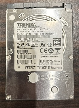 Dysk Toshiba MQ01ABF050, 500GB 2,5”