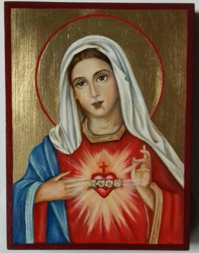 Ikony pisane - ręcznie malowane Matka Boska
