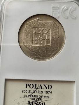 Polska 200 złotych, 1974 r srebro