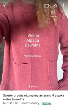 Sweter Jigsaw wełna alpaka bawełna S XS M