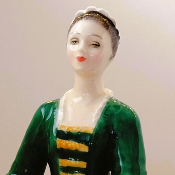 **szmaragdowa DAMA na ławce Royal Doulton 1959+