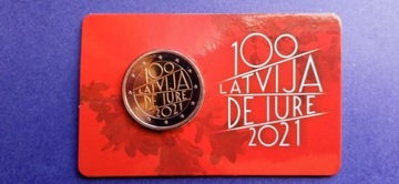 Łotwa 2 euro 2021 100 rocznica uznania