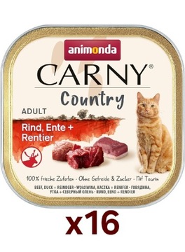 CARNY Country 16x100g - wołowina, kaczka, renifer
