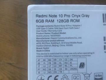 Redmi Note 10 Pro 128 GB 6 GB ram / Onyx Grey
