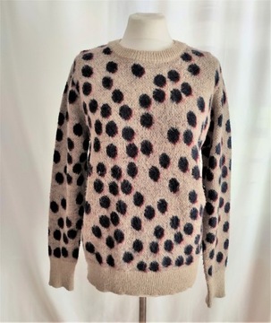 Sweter w grochy Pieces beżowy 38/40