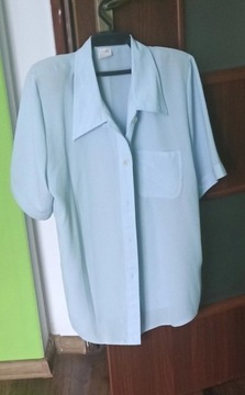 jasnoniebieska bluzka koszula damska z kieszonką 