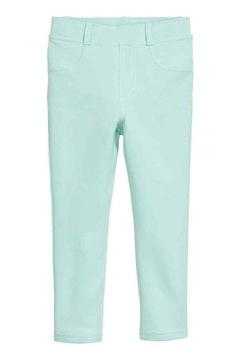 Tregginsy miętowe spodnie legginsy getry H&M 116