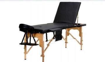 Stół składany do masażu drewno Bodyfit czarny XXL