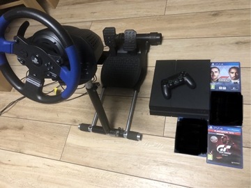 PS4 500GB + kierownica Thrustmaster 150 z grami