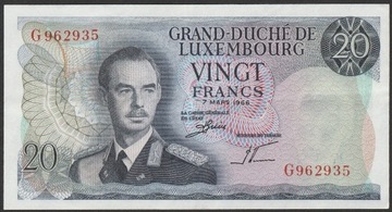 Luksemburg 20 franków 1966 - stan 2