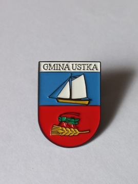 Herb gmina Ustka przypinka pin odznaka metaliczna