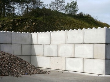 Bloki betonowe lego, mury oporowe, zasieki, hale