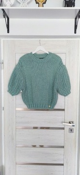 Cocomore sweterek krótki rękaw wełna bufki