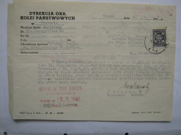 DOKP Kraków Wydział Sanitarny 2 dokumenty 1949 r