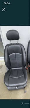Fotel pasażera czarny skórzany mercedes w211 sedan