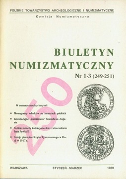 BIULETYN NUMIZMATYCZNY ROCZNIK 1989 .