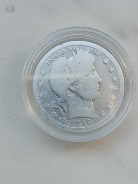 USA 1/4 Quarter Dollar 1916 r Barber srebro 
