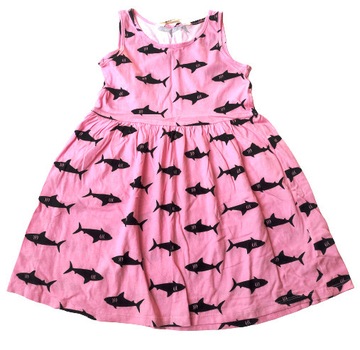 Śliczna letnia bawełniana sukienka rekiny H&M, 116