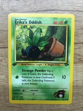 Karta pokemon Erika oddish gym 1 edition 70/132