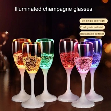Swiecące kieliszki LED do wina i szampana 