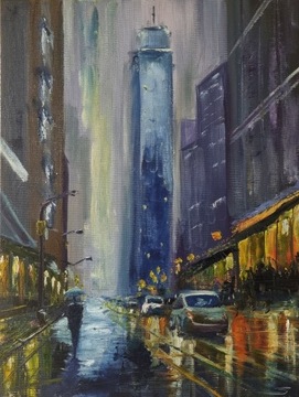 ,,New York" obraz olejny Olaf Sudak 40x30cm