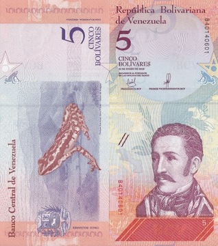 WENEZUELA 5 BOLIVARES 2018 UNC