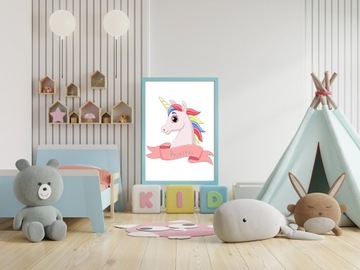 Plakat A3 na ścianę Dla dzieci Unicorn "Princess"