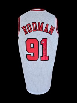 Dennis RODMAN Chicago Bulls NBA koszulka autograf 