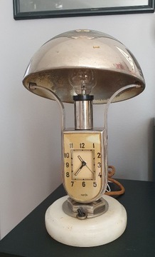 Mofem lampka budzik zegar Węgry Art deco 30 XIX w